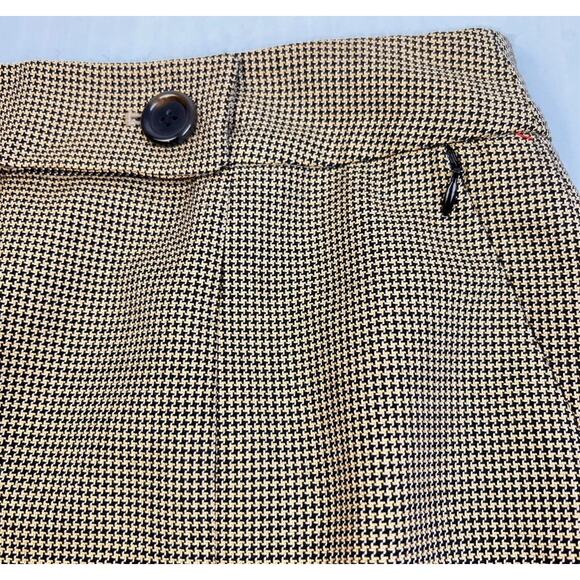 Carlisle Wool Blend Straight Skirt Women's 6 Brown Houndstooth Career Classic - Picture 3 of 8